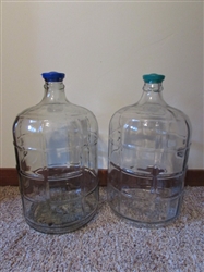 THREE GALLON GLASS CARBOY/WATER JUGS WITH CAPS
