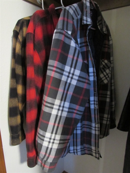 THREE (3) HEAVY DUTY MENS XL LONG SLEEVE FLANNEL SHIRTS