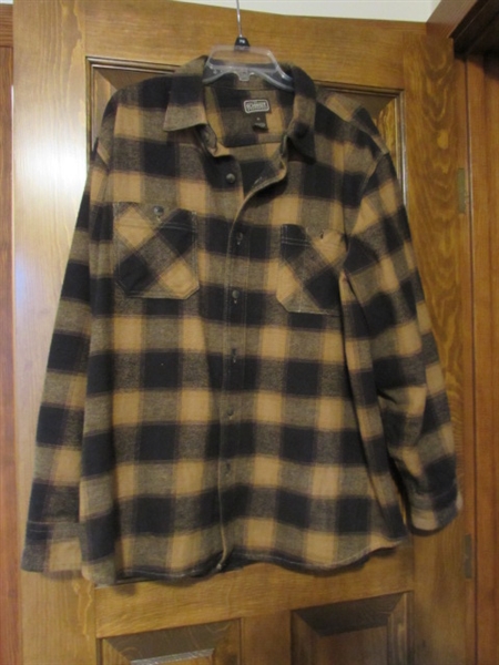 THREE (3) HEAVY DUTY MENS XL LONG SLEEVE FLANNEL SHIRTS