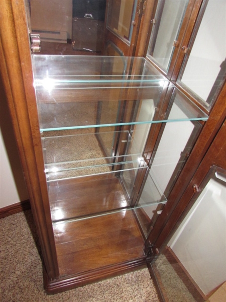 FLOOR STANDING OAK CURIO/DISPLAY CABINET