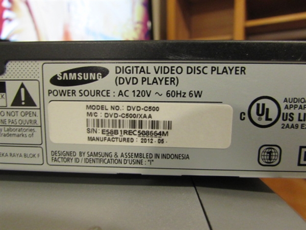 SAMSUNG DVD PLAYER & BROKSONIC DVD/VHS VCR MP3 PLAYER WITH REMOTES