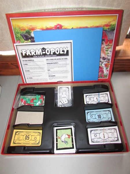 FARM-OPOLY & MONOPOLY BOARD GAMES