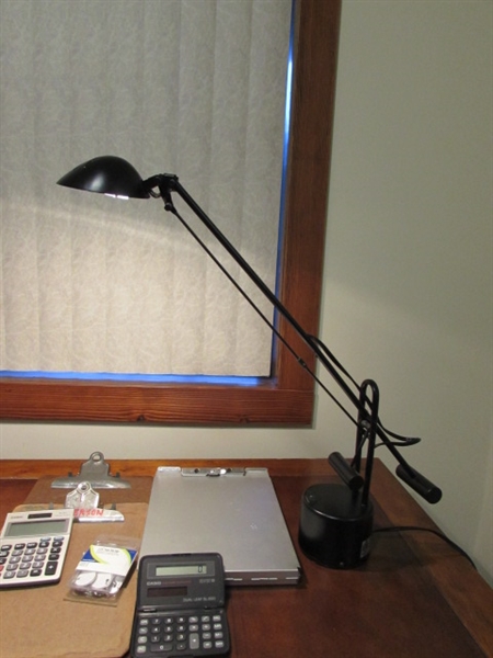 OFFICE ESSENTIALS INCLUDING LEDU OFFICE LAMP