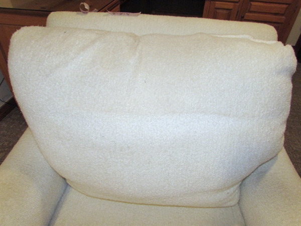 LARGE COMFY CREAM/OFF-WHITE ARMCHAIR