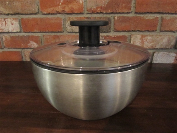 STAINLESS STEEL BOWLS, SALAD SPINNER, FUNNELS & MORE