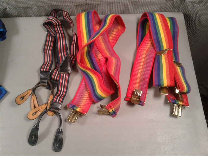 Suspenders, Ties, Two Wigs, Gloves, etc 