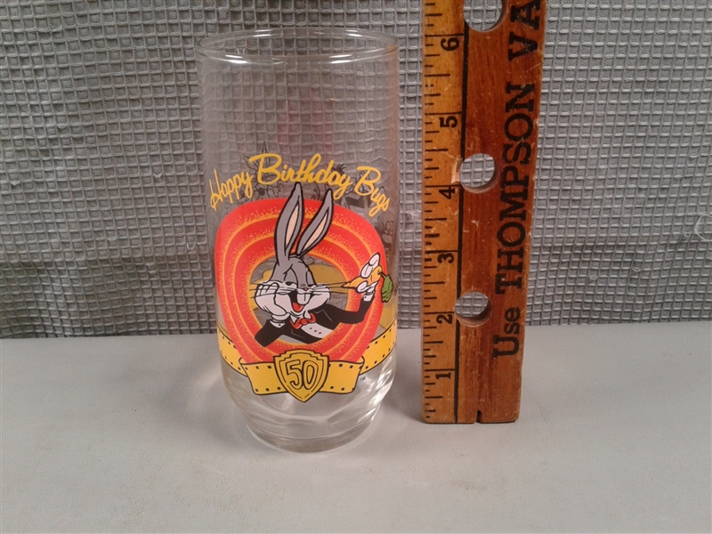 Set Of 3 Bugs Bunny 50th Anniversary Glasses