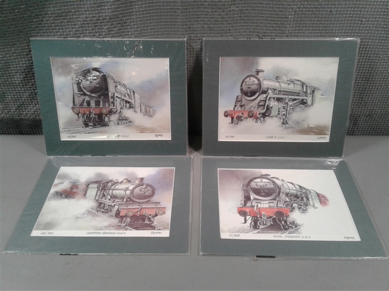 Set of 4 Numbered Train Prints