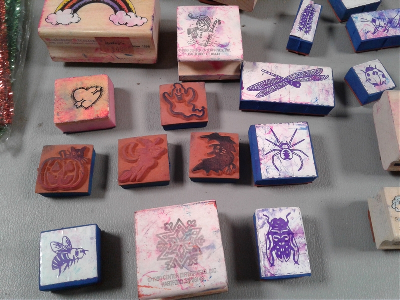 Rubber Stamps, Stained Glass Paint, Colored Pencils & Crayons, and more 