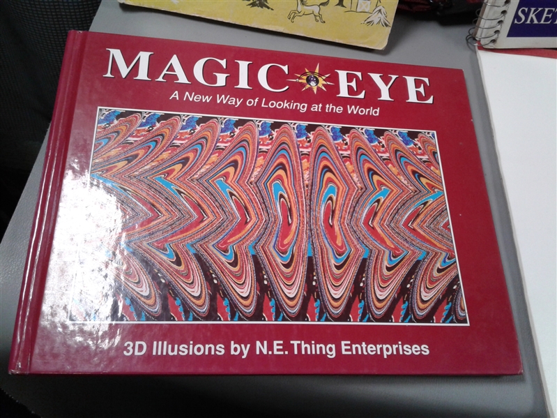 Book Bag, Magic Eye Books, We Americans, Sketchbook Paper etc.