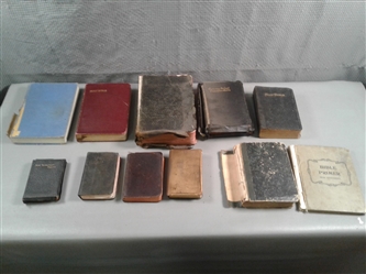 9 Vintage Bibles, Bible Primer and Aubrey 