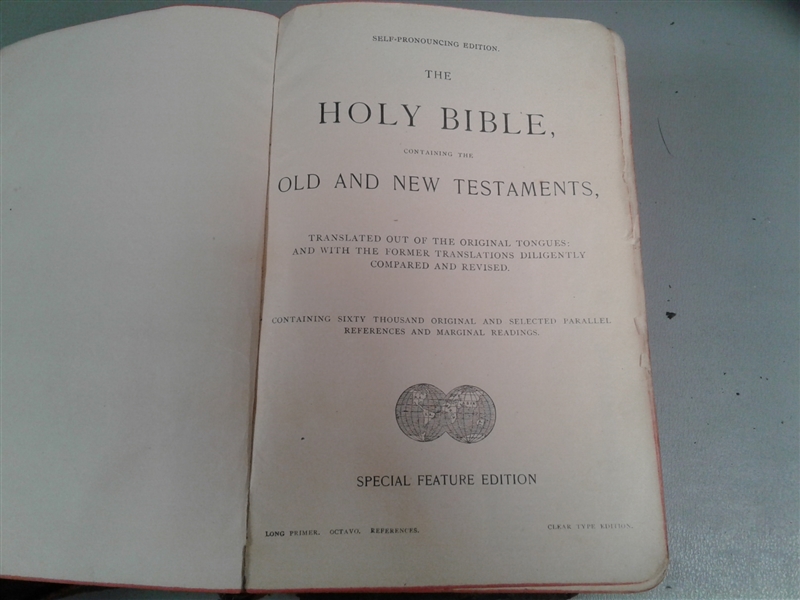 9 Vintage Bibles, Bible Primer and Aubrey 