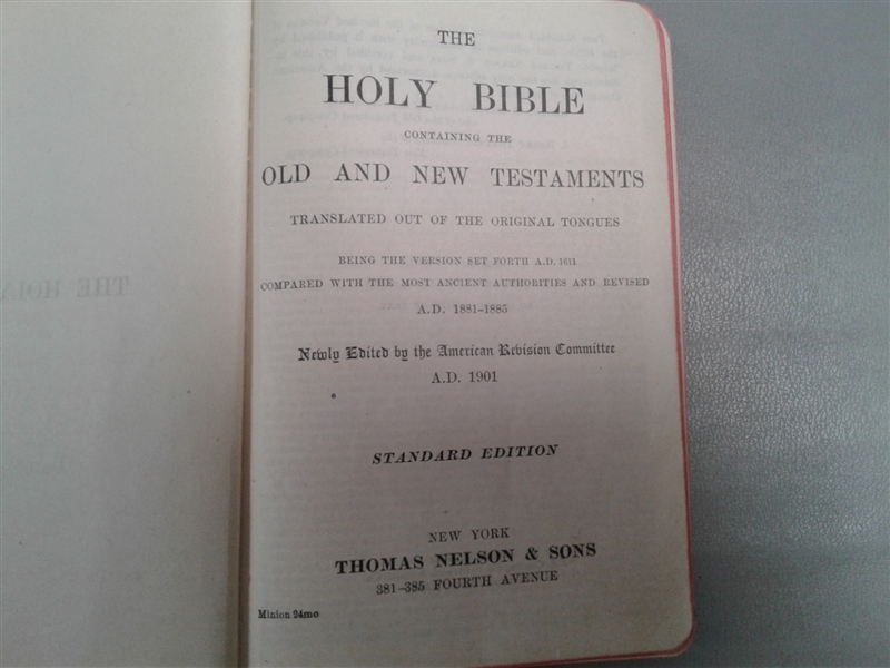 9 Vintage Bibles, Bible Primer and Aubrey 