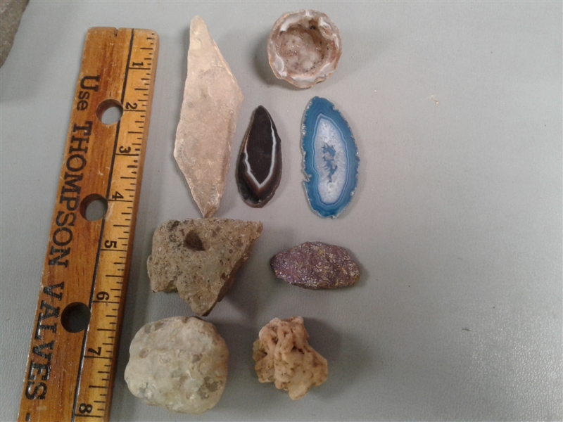 Collection of Shells, Starfish, Rocks, Geodes Etc