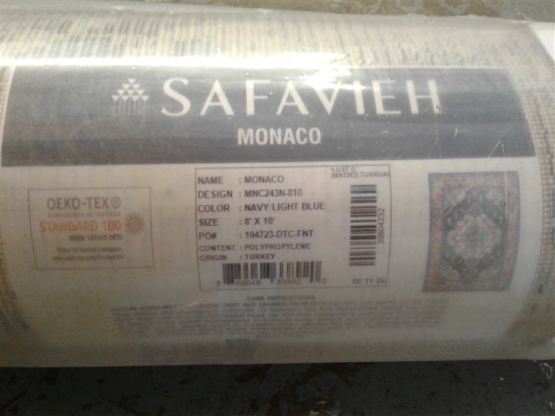 New- Safavieh Monaco Collection Area Rug 8'x10'- Navy Light Blue