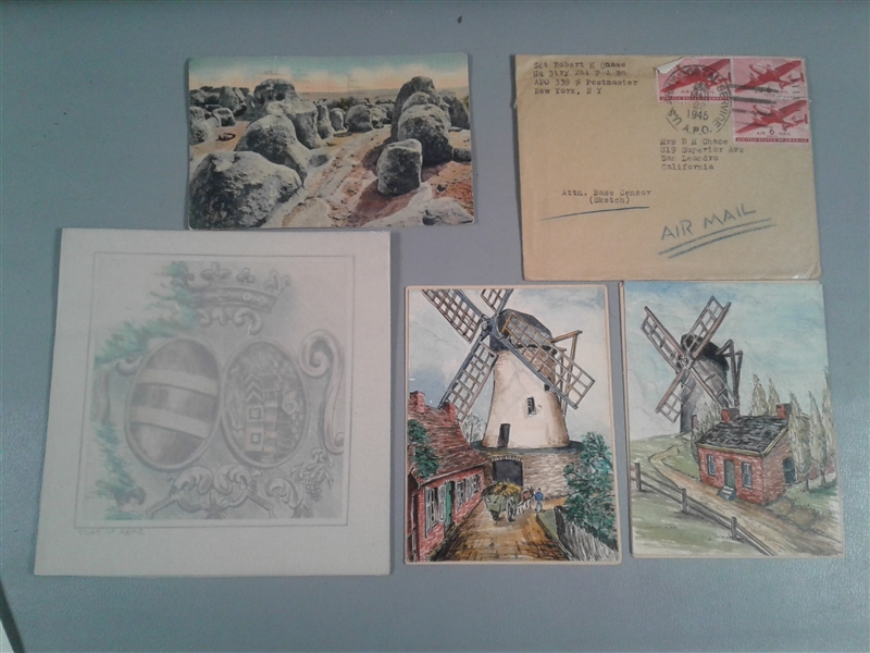 Vintage Letters, Original Artwork/Drawings, Historical Documents, Articles 1800's-1950's