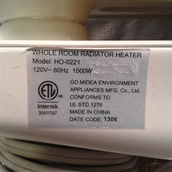 Pelonis HO-0201 Radiator Heater with 3 Heat Settings
