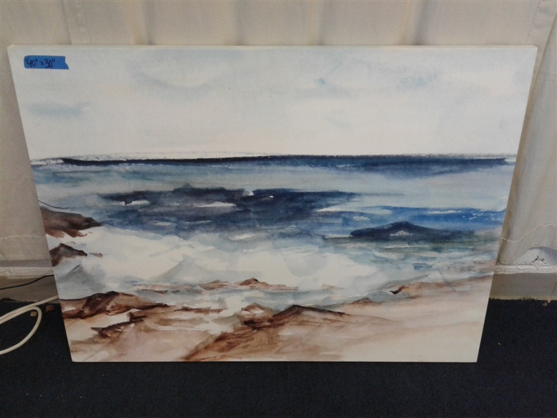 40x30 Canvas Watercolor Ocean Print