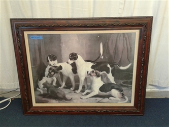 48 1/2" x 38 1/4" Wood Framed Dog Picture