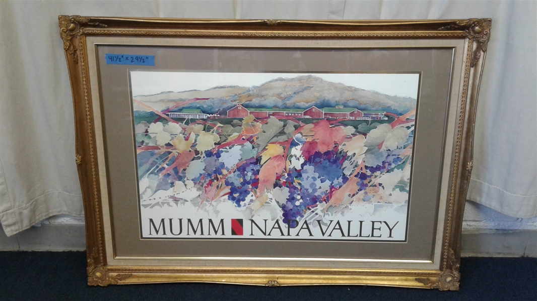 Matted & Framed Watercolor Print Napa Valley by Veronica di Rosa