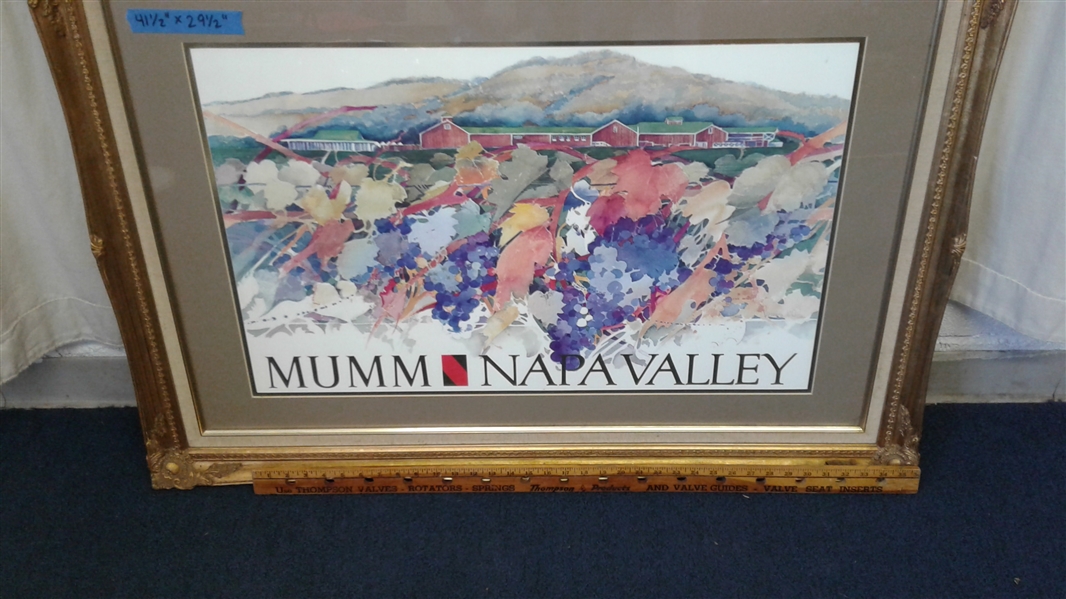 Matted & Framed Watercolor Print Napa Valley by Veronica di Rosa