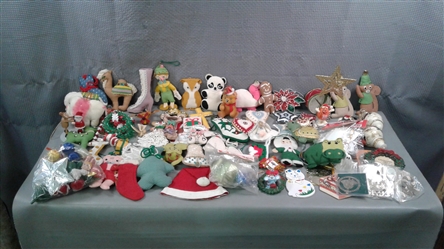 Large Collection of Vintage Christmas Ornaments-Mostly Handmade