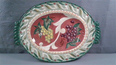 Certified International Pamela Gladding Oval Serving Platter Grapes Fruit