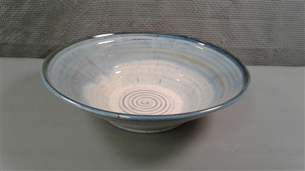 13.5" Spiral Ring Handmade Pottery Bowl