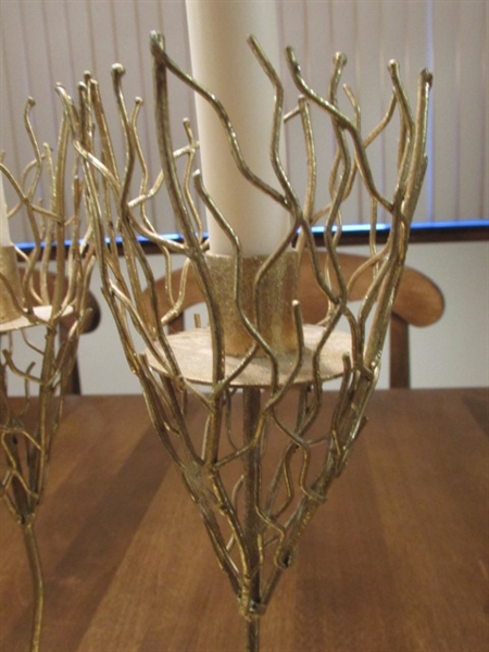 GOLD BRANCH VILLEROY AND BOCH CANDLE HOLDERS