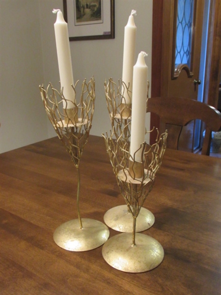 GOLD BRANCH VILLEROY AND BOCH CANDLE HOLDERS