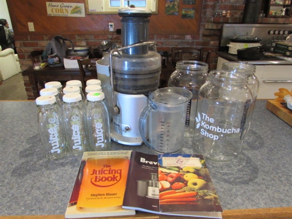 BREVILLE JUICER, KOMBUCHA JARS, BOOKS & BOTTLES