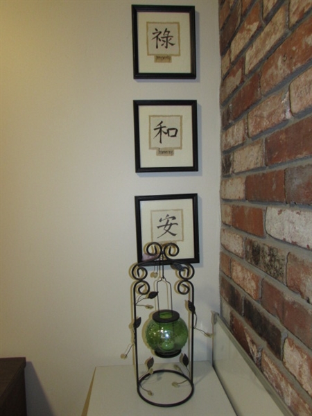 ASIAN WALL ART & CANDLE HOLDER