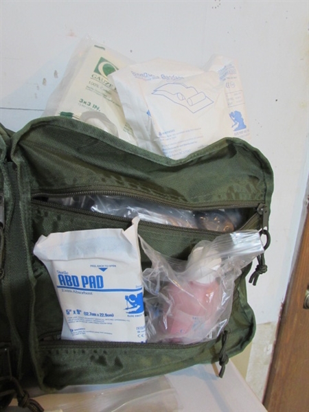 SURVIVAL MEDICAL KIT, FIRST AID KIT & AMERICAN FLAG