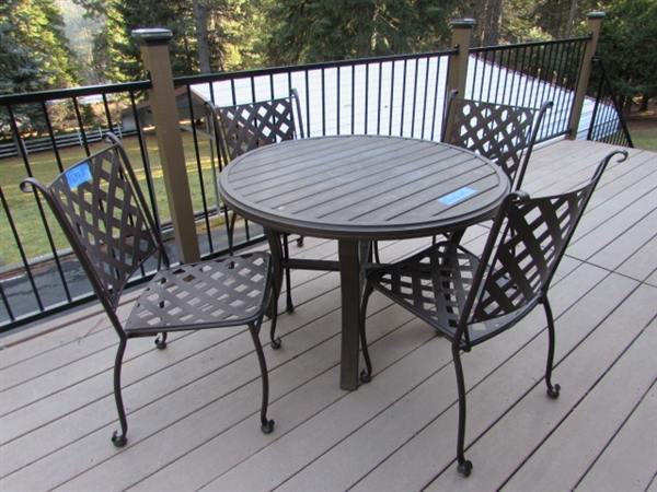 METAL PATIO TABLE AND CHAIR SET