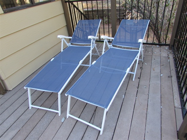 2 - METAL FRAME/FABRIC CENTER LOUNGE CHAIRS