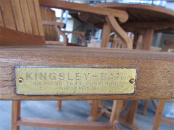 TEAK PUB HEIGHT KINGSLEY-BATE TABLE AND CHAIR SET