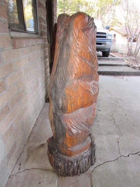 TALL CHAINSAW CARVED BEAR