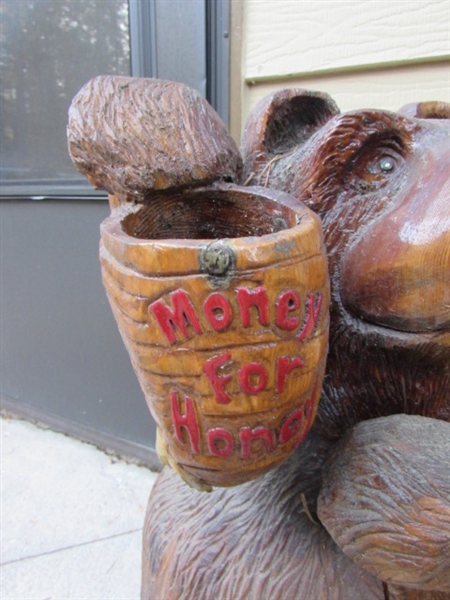 MONEY FOR HONEY CHAINSAW CARVED BEAR