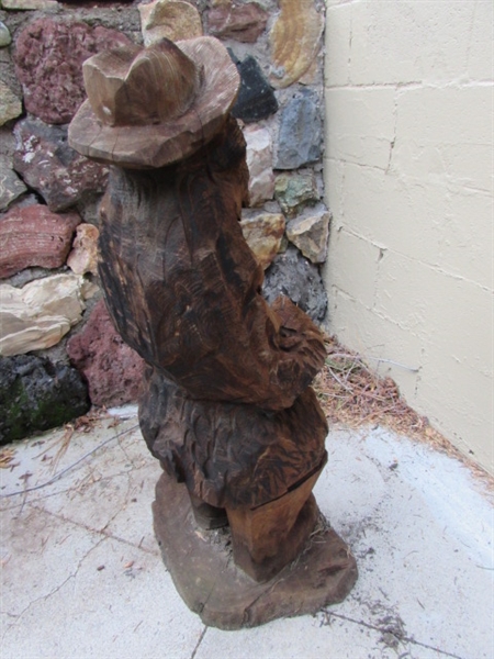 CHAINSAW CARVED BEAR W/HAT & BOOTS