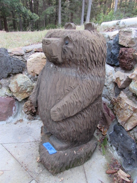 LARGE ROTUND CHAINSAW CARVED BEAR