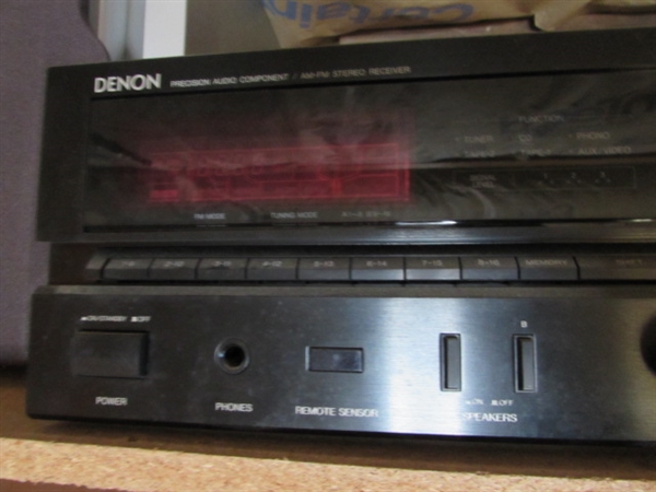 DENON STEREO RECEIVER, PANASONIC & KLIPSCH SPEAKERS