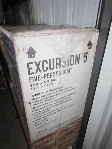 12'X5'X6 INTEX EXCURSION FIVE PERSON BOAT SET (UNOPENED BOX)
