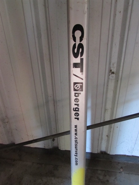 13' ALUMINUM SURVEY ROD IN FEET, INCHES, AND 8THS