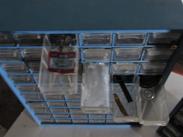 2- NUTS AND BOLTS HANGING STORAGE ORGANIZERS WITH CONTENTS