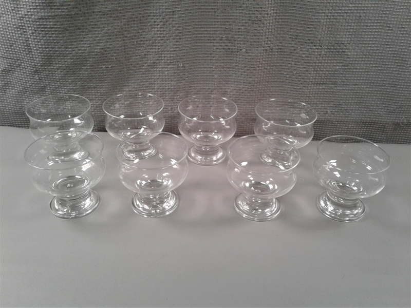 Set of 8 Footed Glass Ice Cream Bowls
