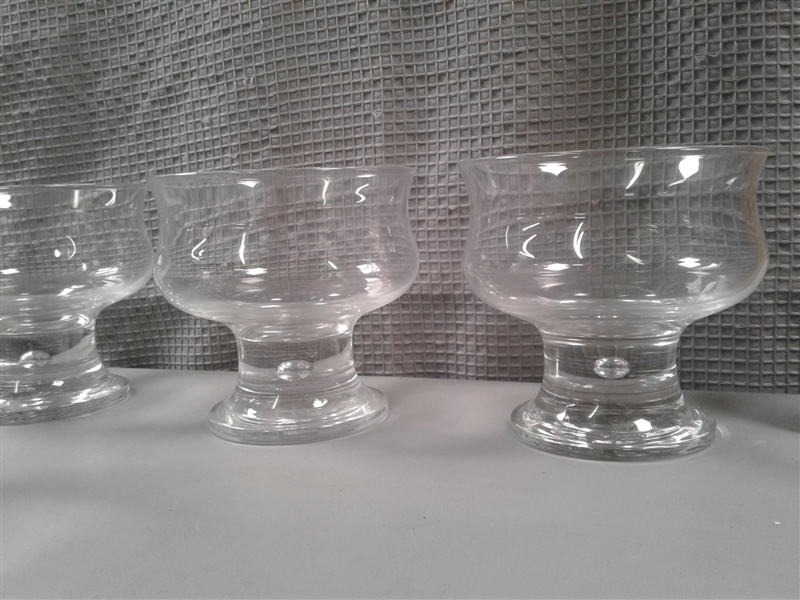 Set of 8 Footed Glass Ice Cream Bowls