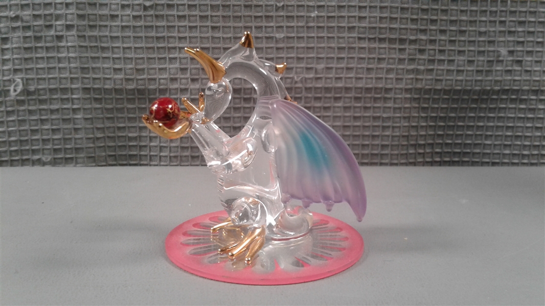 Pair of Handblown Glass Dragons