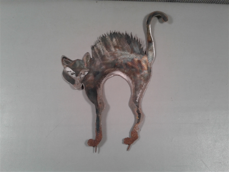 Signed Starritt Original Scaredy Cat Metal Art