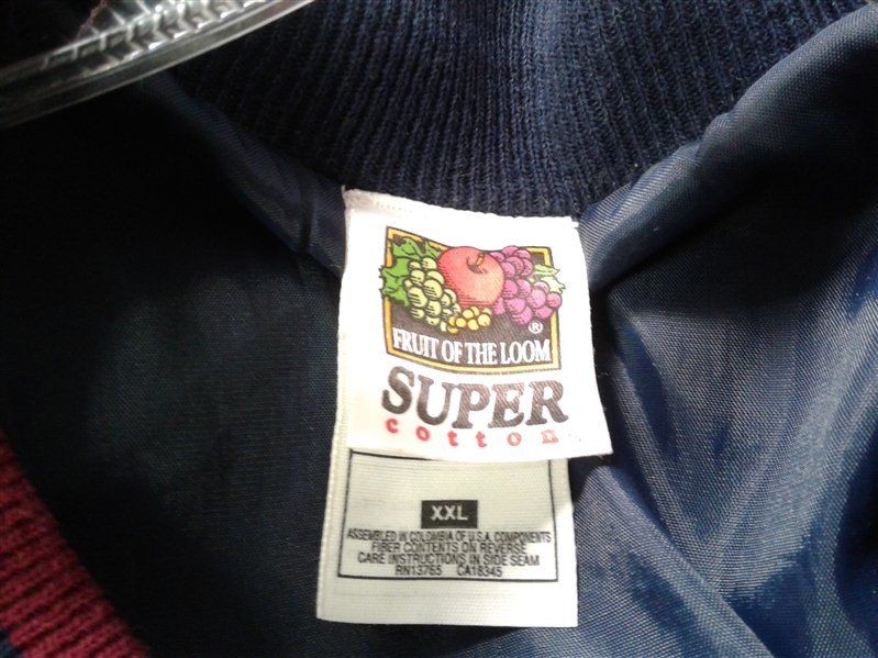 XXL Fruit of the Loom Button Up Varsity Jacket & 2XL All American Comfort Zip Up Hoodie
