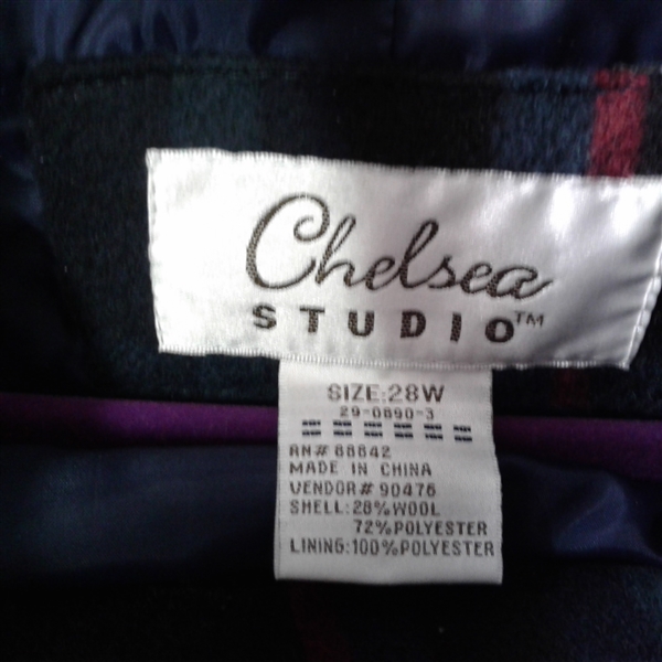 Chelsea Studio Wool Peacoat Size 28W